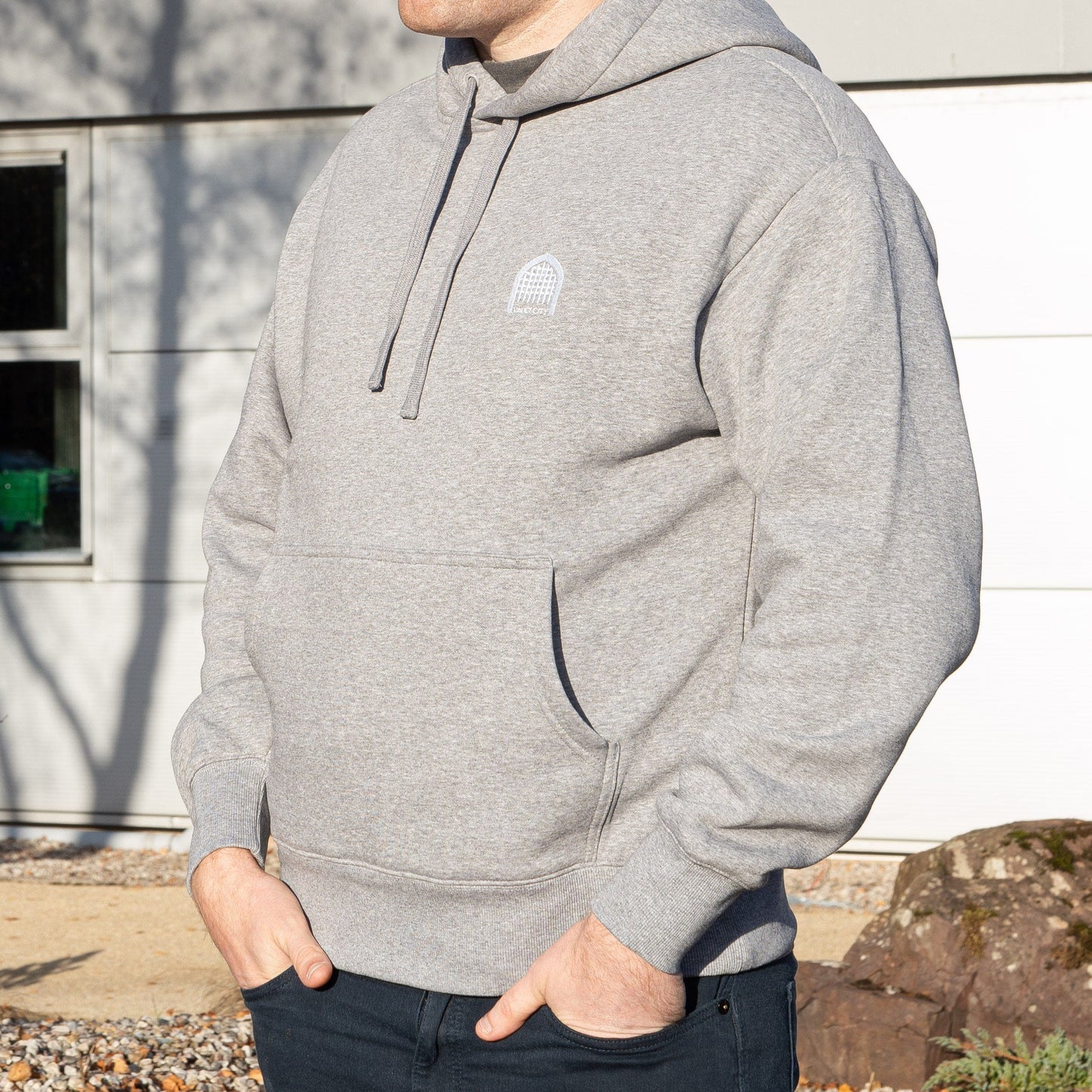 VC Logo Embroidered Oversized Heather Grey Hoodie