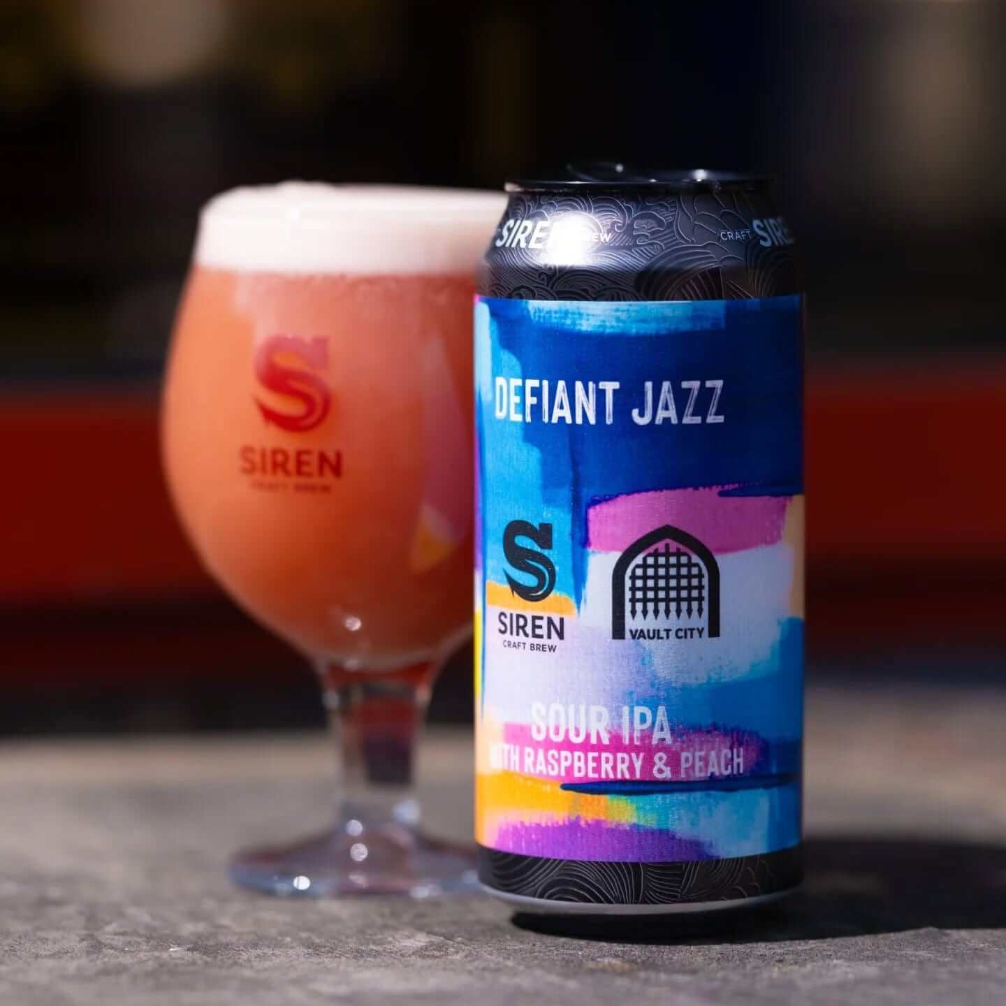 Defiant Jazz, Raspberry & Peach Sour IPA - Siren x Vault City