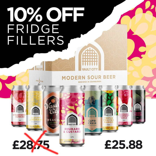 Fridge Fillers Bundle 440ml sour beer collection with 10% off, featuring 8 cans, modern sour beer, discounted from £28.75 to £25.88