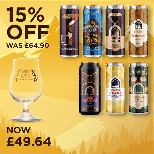 7-Can Bundle with 15% Off + FREE Stout Glass