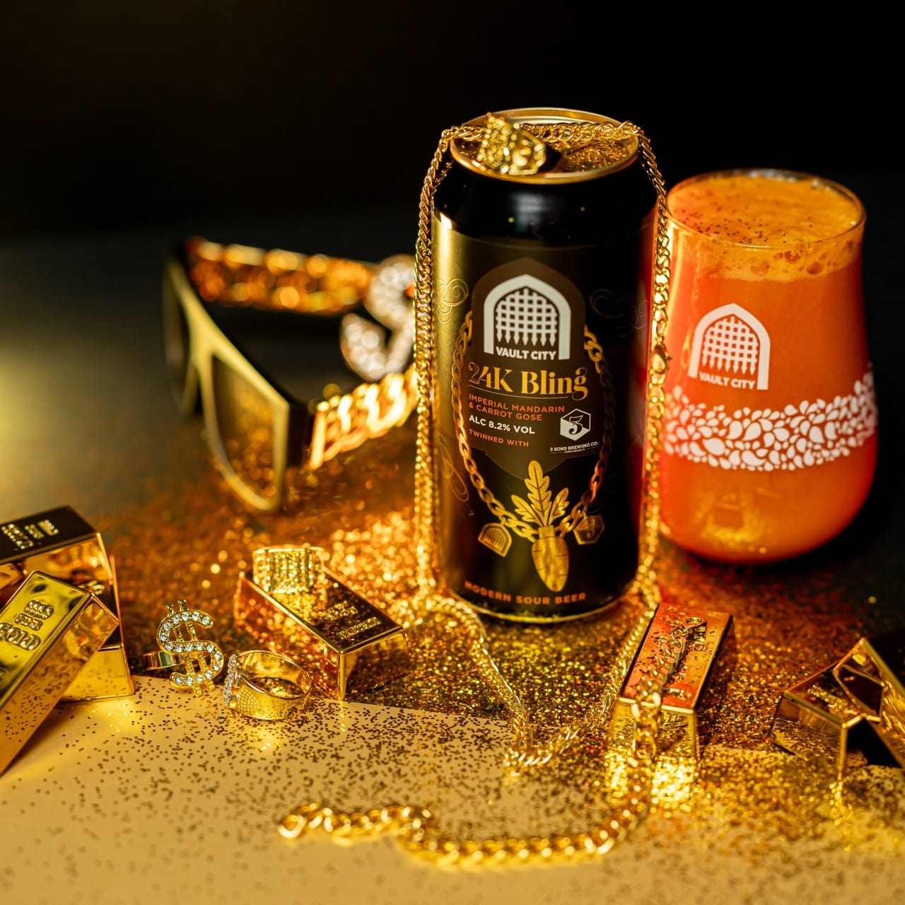 24k Bling - Mandarin & Carrot Gose, Vault City x 3 Sons Brewing Co.