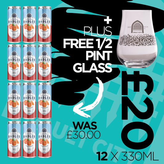 Blood Orange Radler x 12 with FREE half pint glass