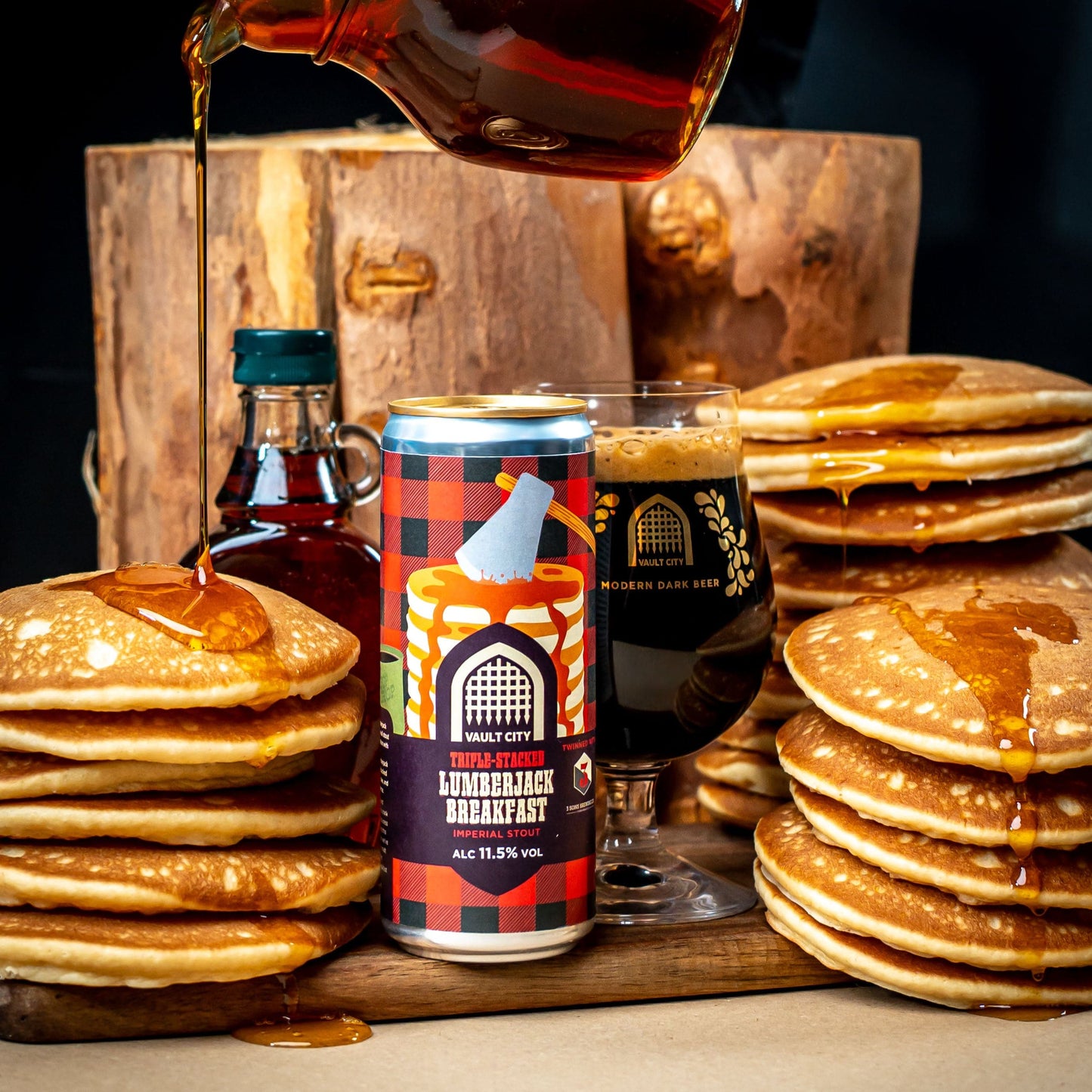 Triple-Stacked Lumberjack Imperial Stout Breakfast - Vault City x Three Sons Brewing Co.