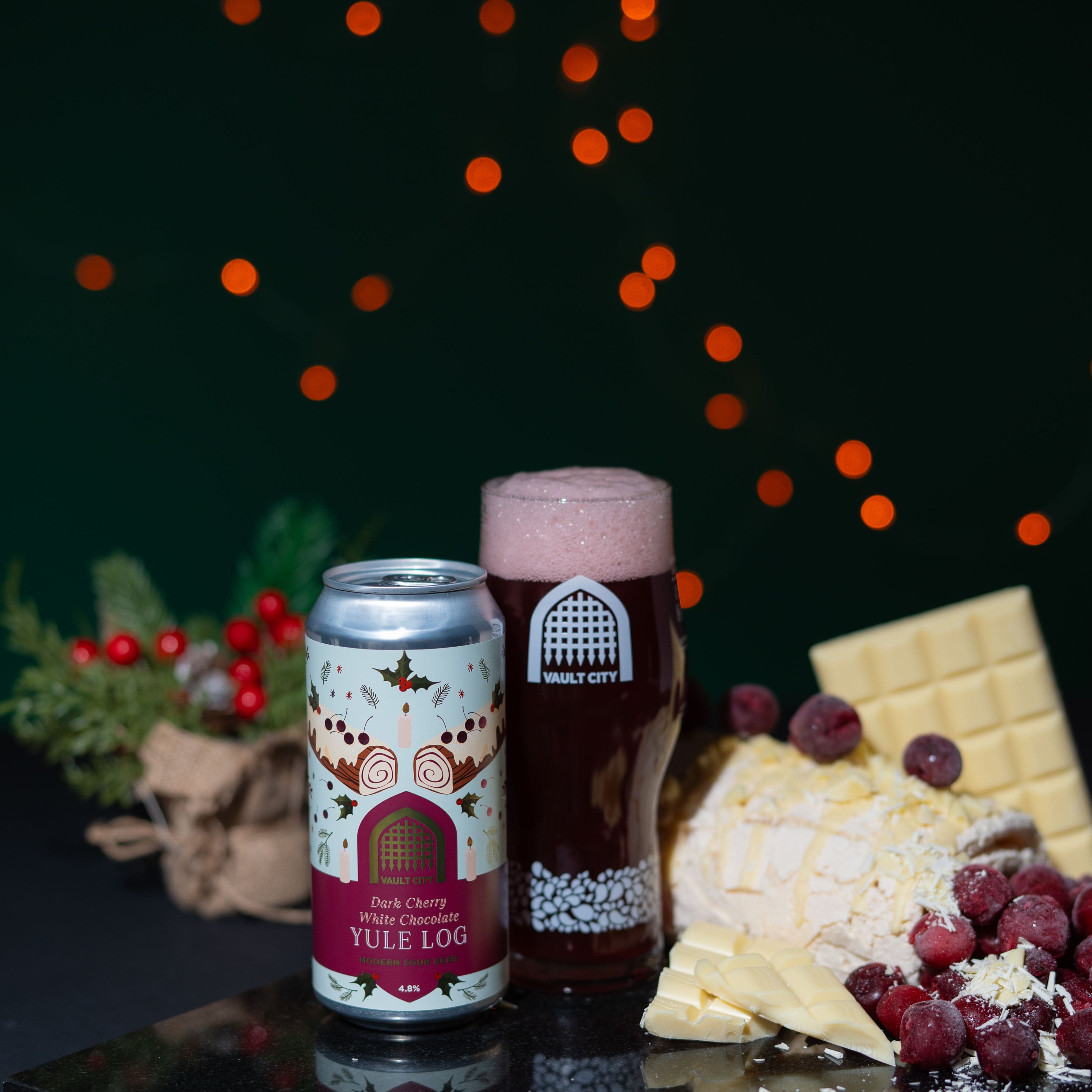 Dark Cherry White Chocolate Yule Log - Vault City Brewing